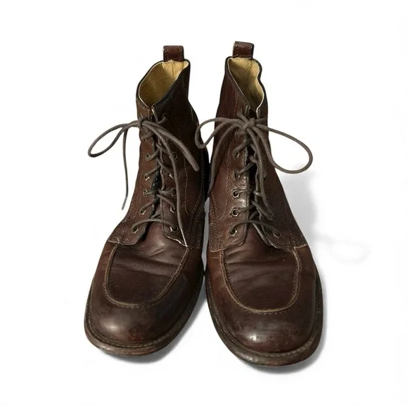 Frye Phillip Lug Lace Up Boot Leather Mens Size 10 D Combat Moc Toe 87901 Frye Phillip Work Boot 87901 Mens Brown Leather Lace Up  main image 3
